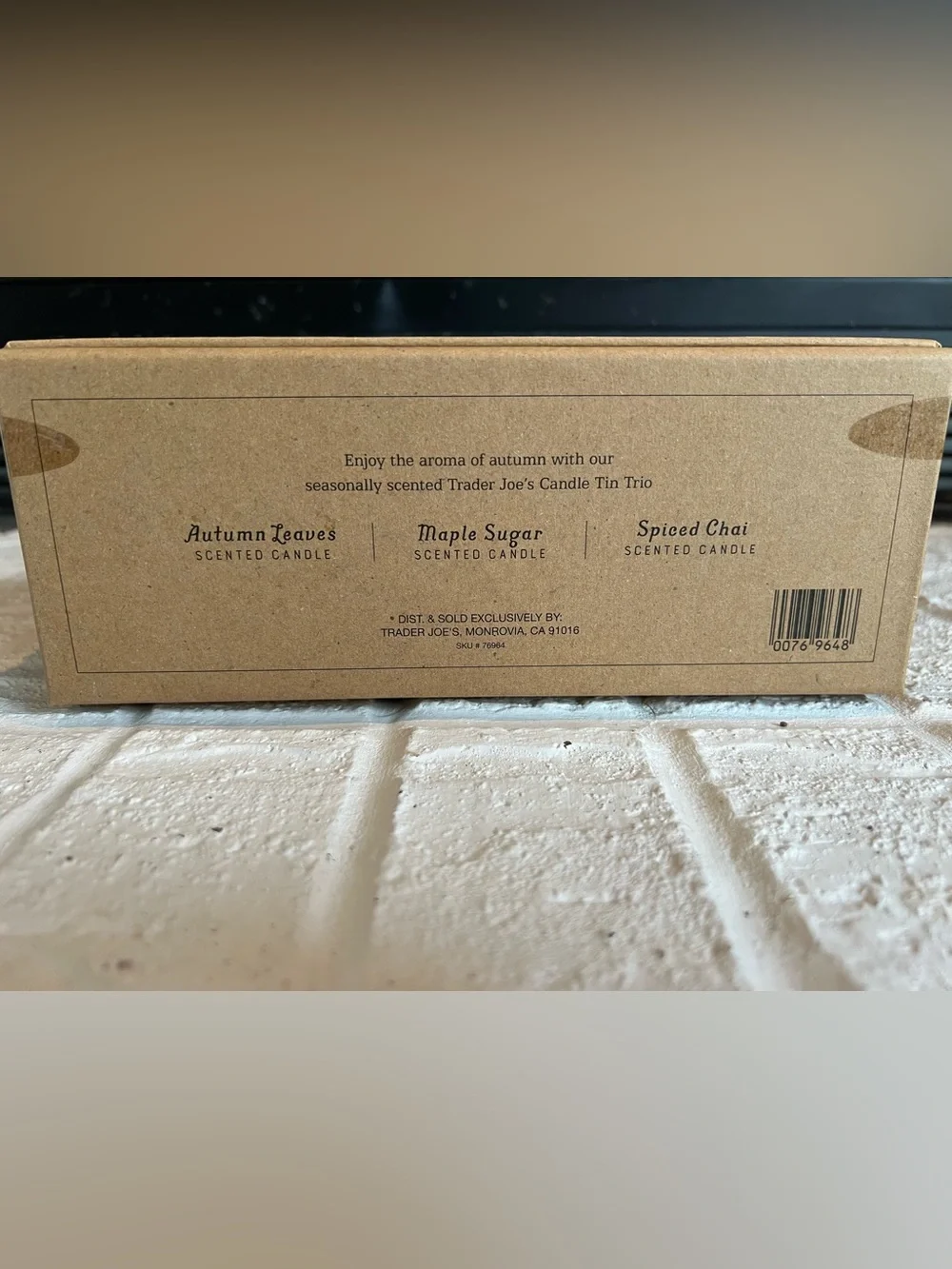Trader Joe's Scented Candle Tin Trio - Autumn Leaves, Maple Sugar, Spiced Chai